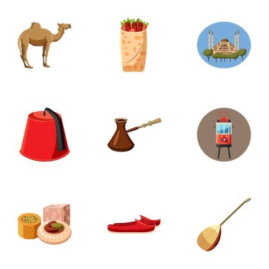 Türkiye Devlet Icons set, karikatür tarzı