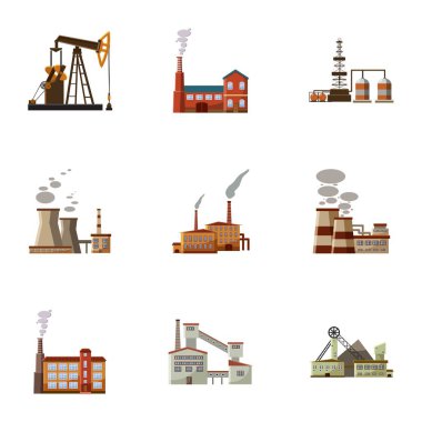 Üretim Icons set, karikatür tarzı