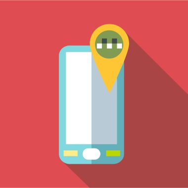 Geo taksi simgesi, düz stil