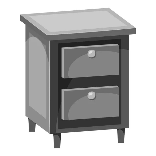 Icona cassettiera, grigio stile monocromatico — Vettoriale Stock