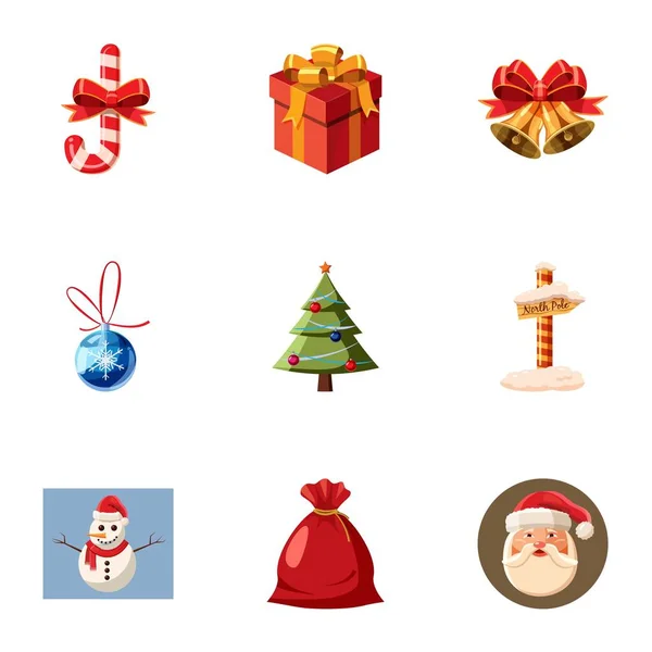 Holiday icons set, cartoon style — Stock Vector