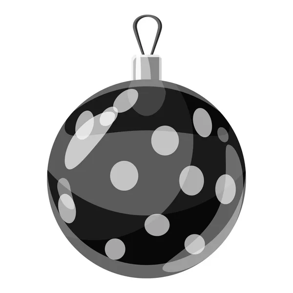 Runde Weihnachtskugel im grauen, monochromen Stil — Stockvektor