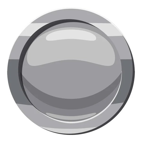 Icono de botón gris, estilo de dibujos animados — Vector de stock