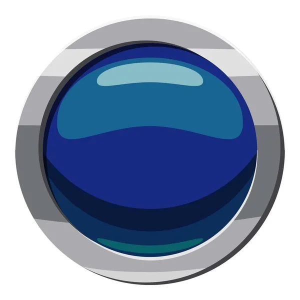 Icona pulsante blu, stile cartone animato — Vettoriale Stock