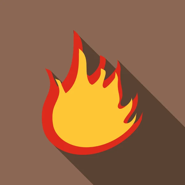 Icône de feu, style plat — Image vectorielle