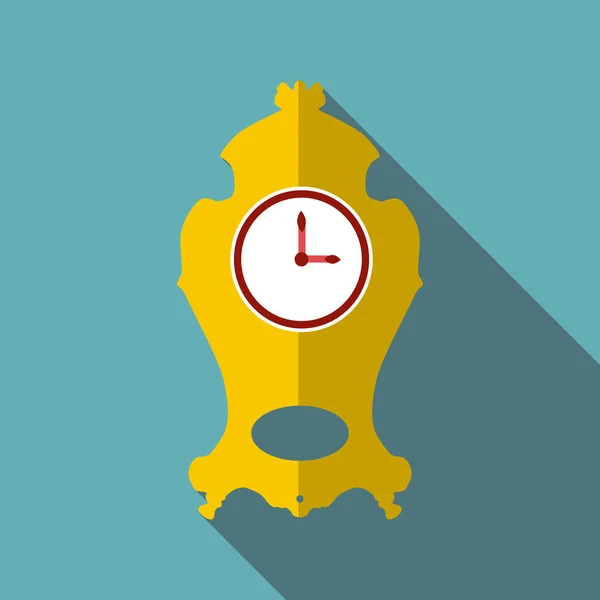 Icono del reloj de pared, estilo plano — Vector de stock