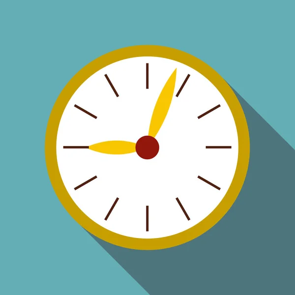 Icono de reloj de pared redonda, estilo plano — Vector de stock