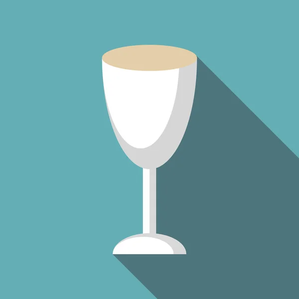 Weinglas-Ikone, flacher Stil — Stockvektor