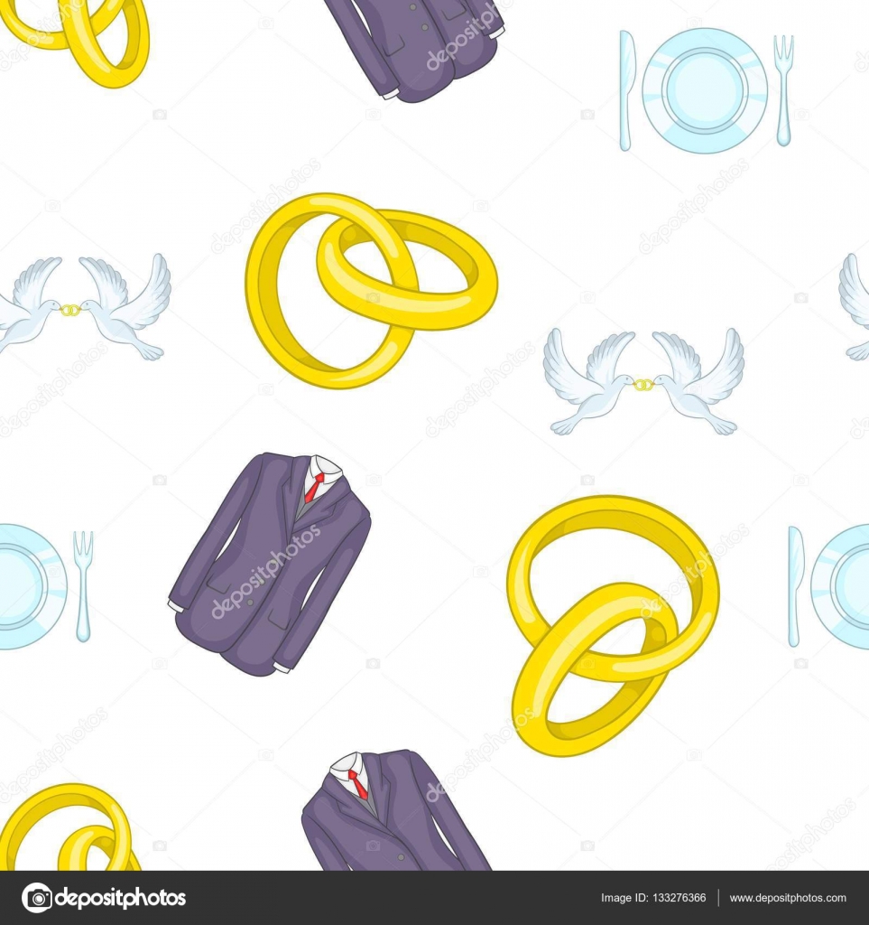 Mod¨le de cérémonie de mariage de style dessin animé — Image vectorielle