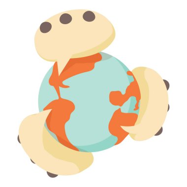 Küresel iletişim simgesi, karikatür tarzı