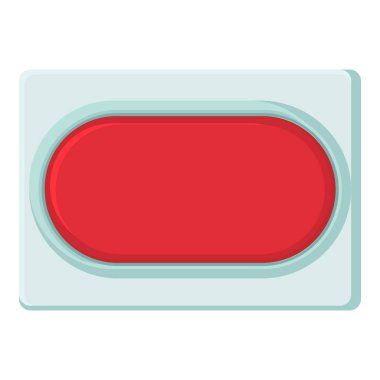 Kırmızı dikdörtgen düğmesi simgesi, karikatür tarzı