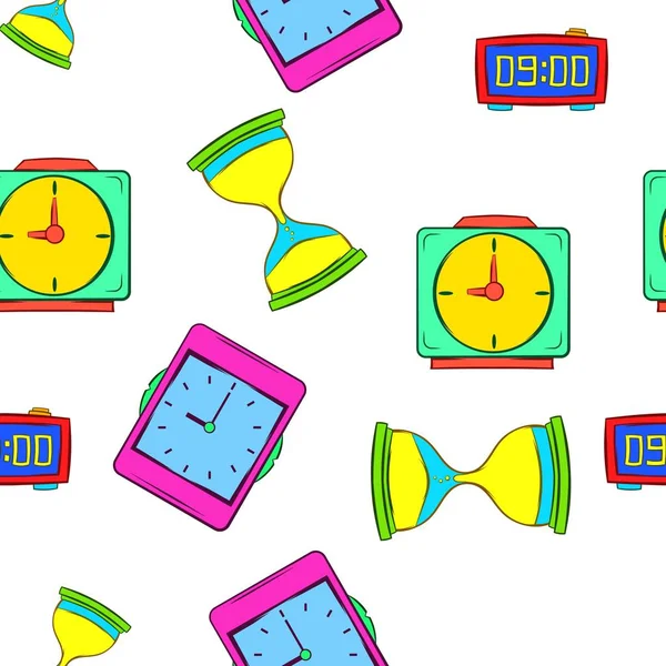 Uhr Muster, Cartoon-Stil — Stockvektor
