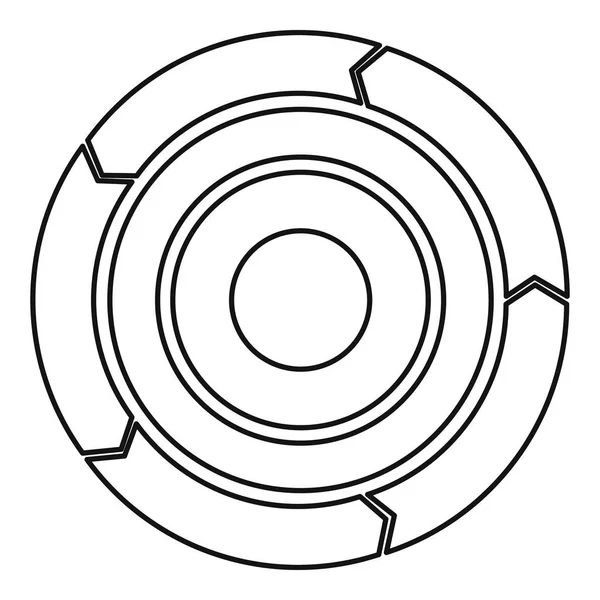 Diagrammkuchen mit Pfeilsymbol, Umrissstil — Stockvektor