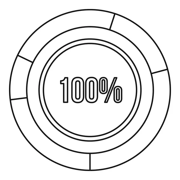 Εικονίδιο 100 τοις εκατό κύκλο γραφήματος του γραφήματος πίτας — Διανυσματικό Αρχείο