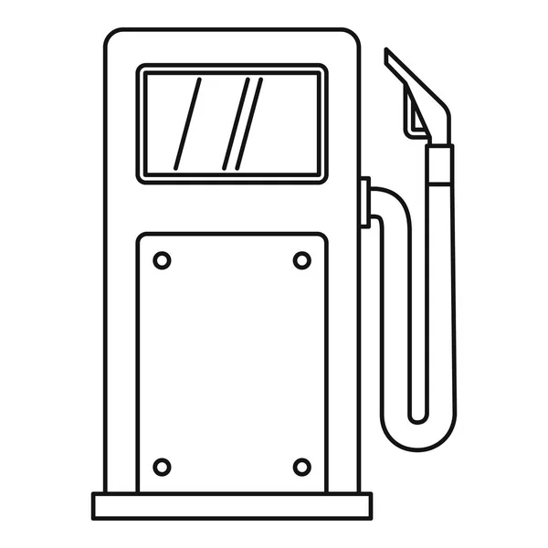 Ikona stacji benzynowej, styl konturu — Wektor stockowy