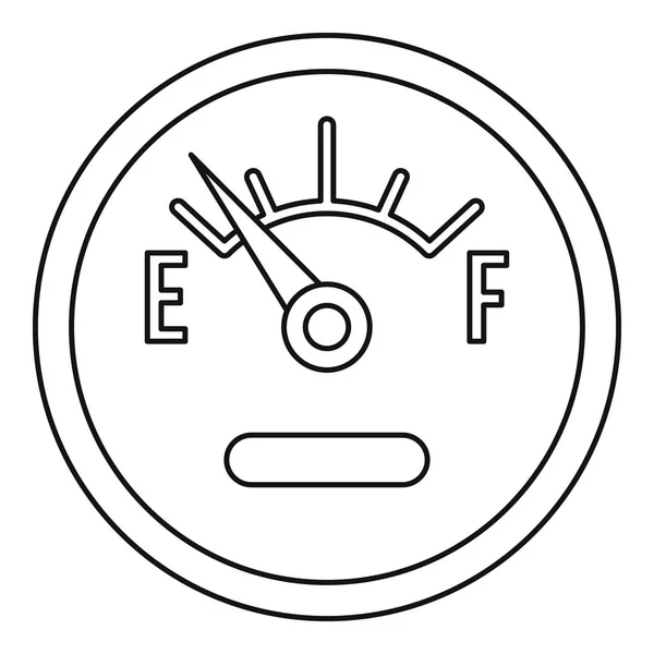 Tankanzeige mit leerem Symbol, Umrissstil — Stockvektor