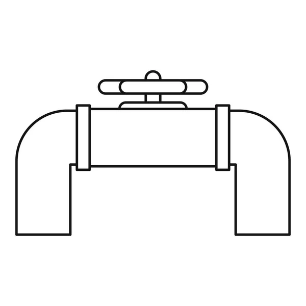 Steel pipeline valve icon, outline style — Stock Vector