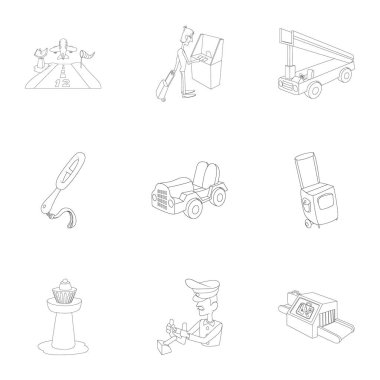 Uçuşlar Icons set, anahat stili