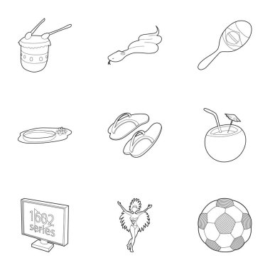 Brezilya Icons set, anahat stili