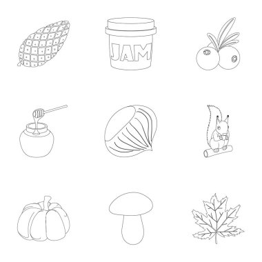 Sonbahar önümüzdeki Icons set anahat stili