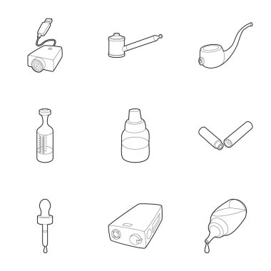 Sigara Icons set, anahat stili