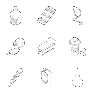 Tedavi Icons set, anahat stili