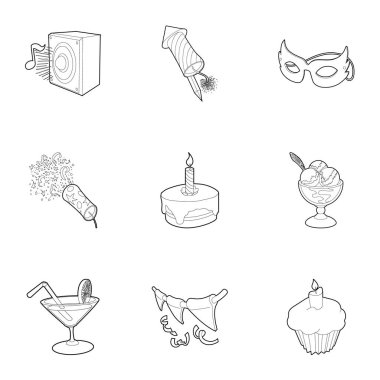 Tatil Icons set, anahat stili