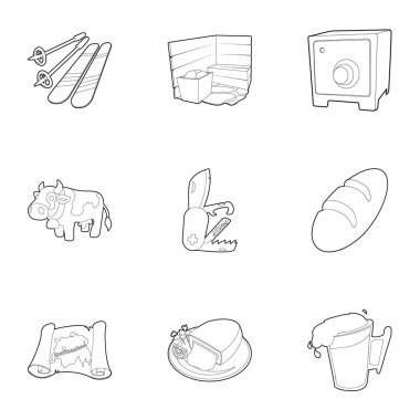 İsviçre Icons set, anahat stili