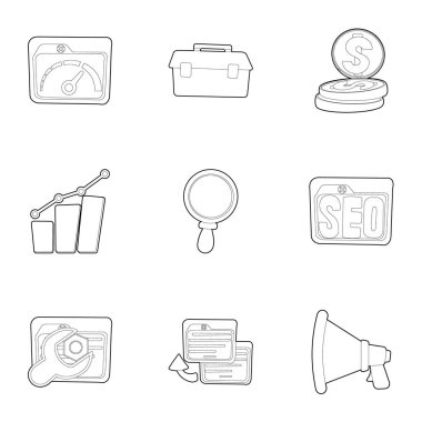 SEO Icons set, anahat stili