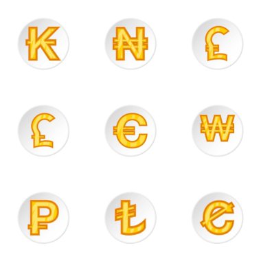 Para Icons set, karikatür tarzı türleri