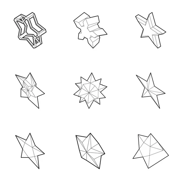 Kind of stars icons set, outline style — Stock Vector