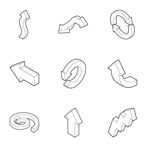 Ensemble d'icônes d'index, style contour — Image vectorielle