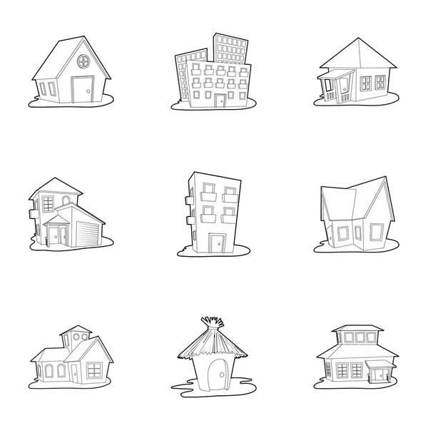 Conjunto de ícones de construção, estilo esboço — Vetor de Stock