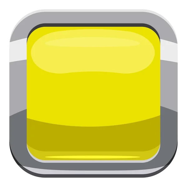 Citron vierkante knoppictogram, cartoon stijl — Stockvector