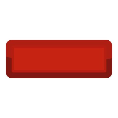 Kırmızı dikdörtgen düğmesi simgesi, karikatür tarzı