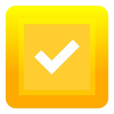 Sarı kare düğme simgesi, düz stil