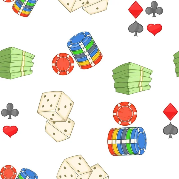 Casino pattern, cartoon style — Stock Vector