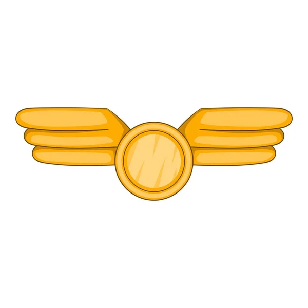Icona emblema aviazione, stile cartone animato — Vettoriale Stock