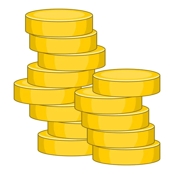 Icono de monedas, estilo de dibujos animados — Vector de stock