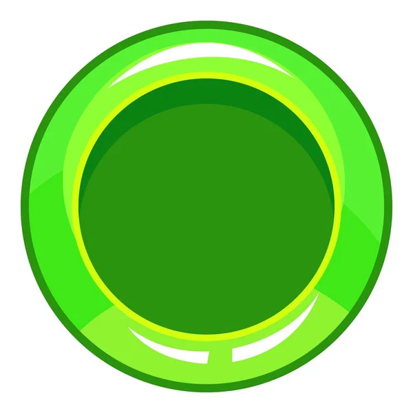 Ícone de botão verde, estilo dos desenhos animados — Vetor de Stock