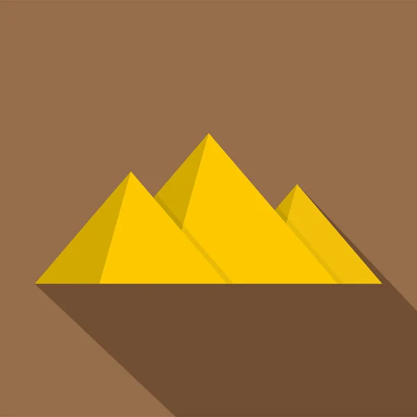 Icône pyramide, style plat — Image vectorielle