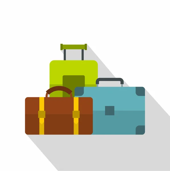 Ikona bagażu, płaski — Wektor stockowy