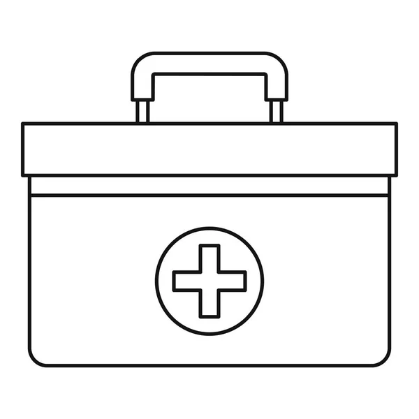 Medicine chest icon, outline style — Stock Vector