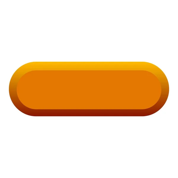 Иконка оранжевой кнопки, плоский стиль — стоковый вектор