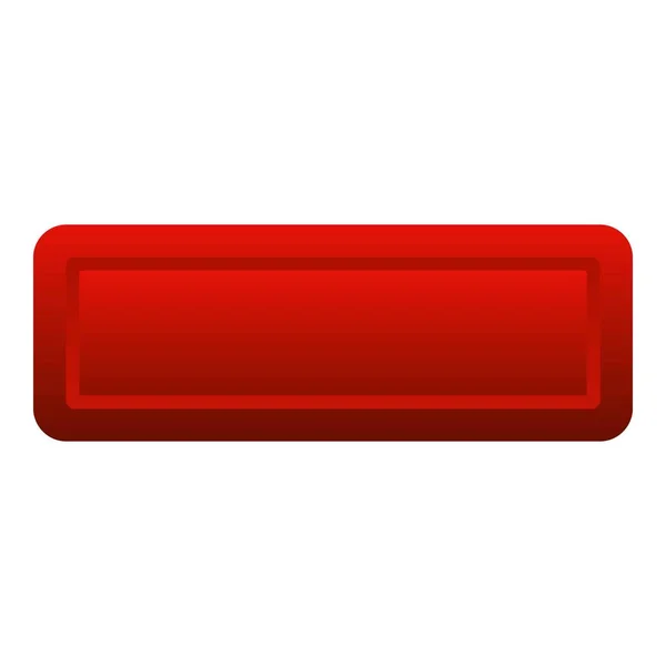 Rode rechthoek knoppictogram, vlakke stijl — Stockvector