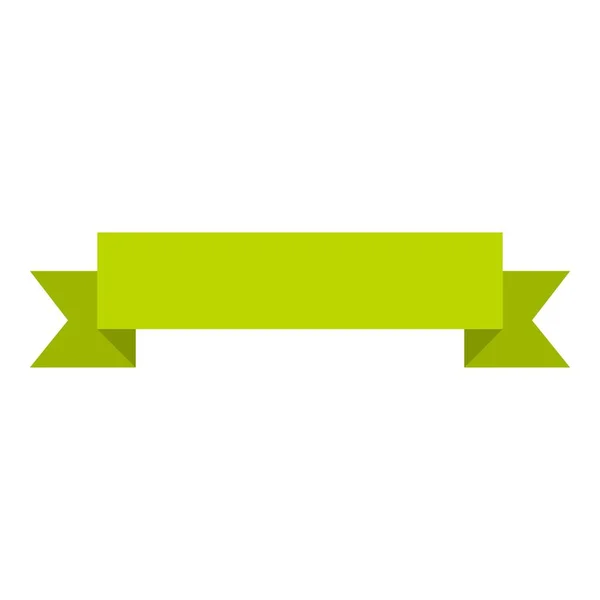 Green ribbon icon, flat style — Stock Vector