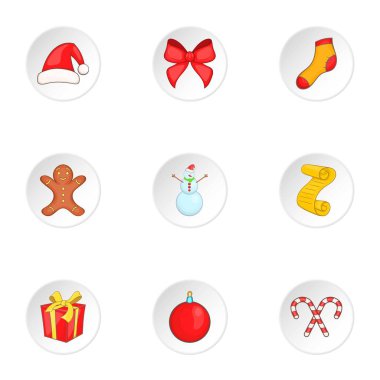 Tatil Icons set, karikatür tarzı