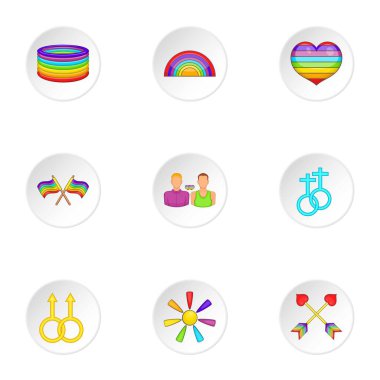 LGBT Icons set, karikatür tarzı