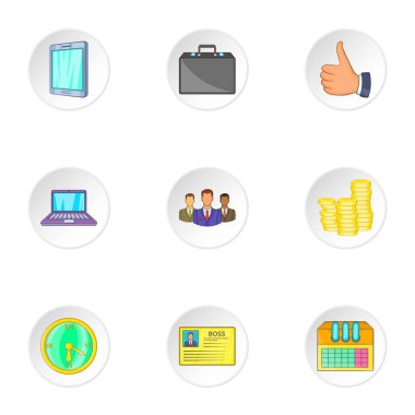 Şirket Icons set, karikatür tarzı