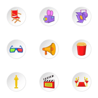 Film Icons set, karikatür tarzı